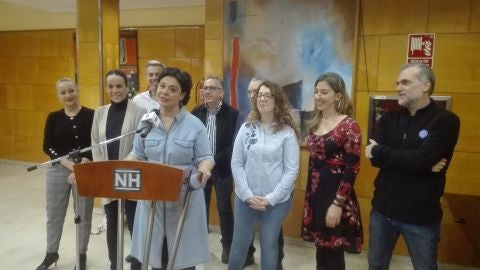 Pilar Zamora, en su intervenci&oacute;n durante el desayuno navide&ntilde;o