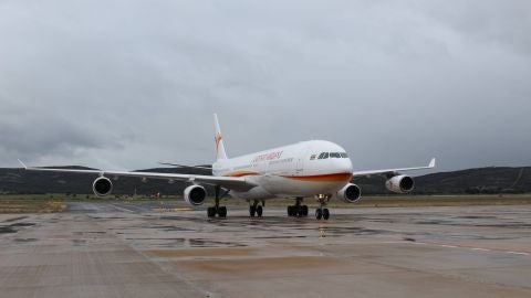 El Airbus A-340 ya est&aacute; en el Aeropuerto para ser desmantelado y reciclado