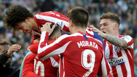 El Atl&eacute;tico celebra un gol