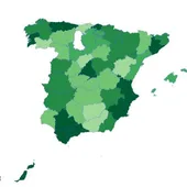 Mapa del reparto de premios de la Lotería de Navidad Mapa del reparto de premios de la Lotería de Navidad