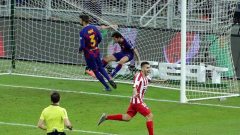 Momento del gol de Correa ante el Barcelona