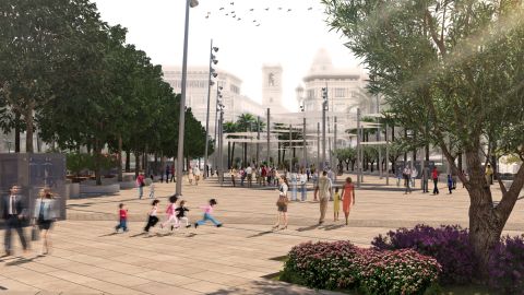 Figuraci&oacute;n de la remodelaci&oacute;n de la Plaza de la Reina