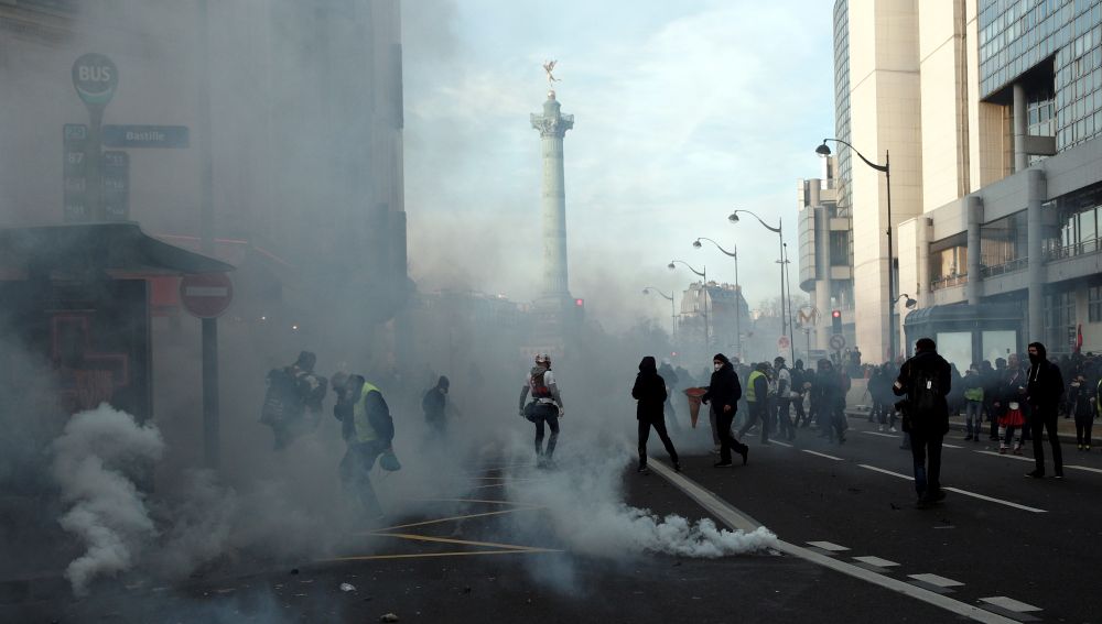 Protestas en las calles de París.