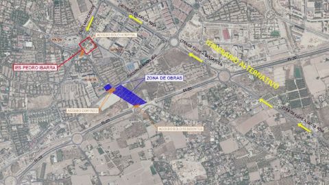 Plano de la zona en la que se van a centrar las obras en Elche.