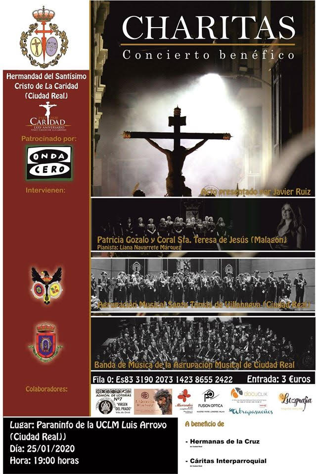 "Charitas" concierto benéfico organizado por la Hermandad del Santísimo Cristo de la Caridad "Charitas" concierto benéfico organizado por la Hermandad del Santísimo Cristo de la Caridad