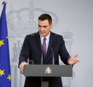 Pedro Sánchez durante su rueda de prensa tras el Consejo de Ministros Pedro Sánchez durante su rueda de prensa tras el Consejo de Ministros
