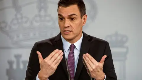Pedro Sánchez El presidente del Gobierno, Pedro Sánchez, tras la primera reunión del Consejo de Ministros. EFE_643x397