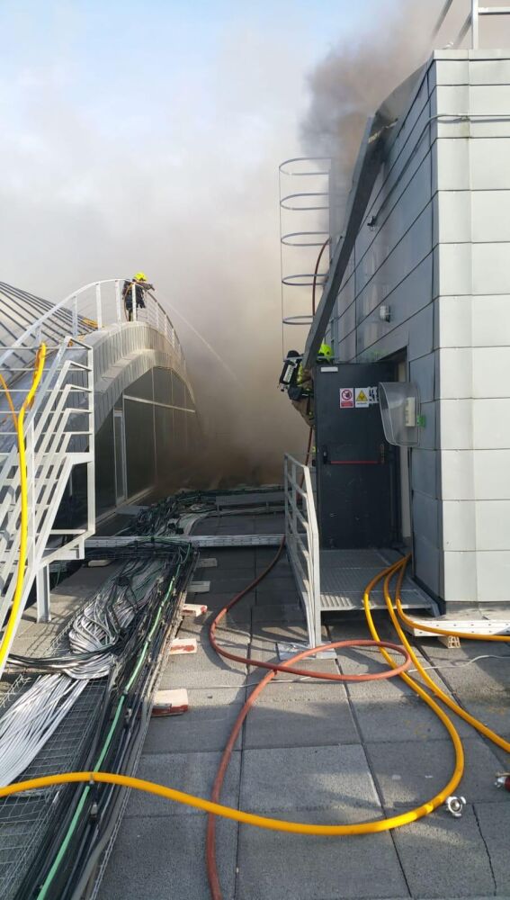 Las dotaciones de bomberos del Ayuntamiento de Alicante colaboraron con las de Elche y San Vicente.