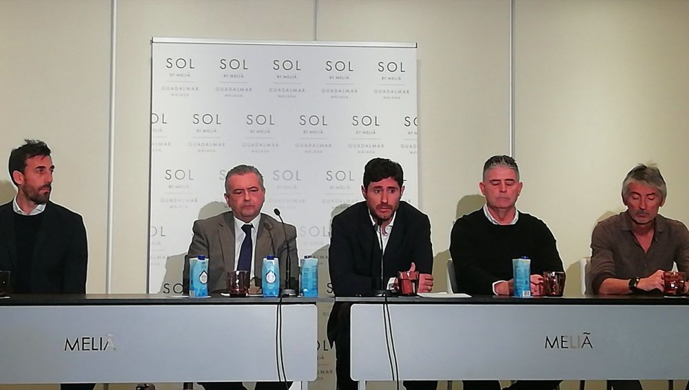 Víctor Sánchez del Amo en la rueda de prensa tras su salida del Málaga CF