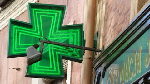 Imagen de archivo de una farmacia Imagen de archivo de una farmacia