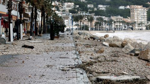 Vista de los desperfectos causados por el temporal Gloria en J&aacute;vea