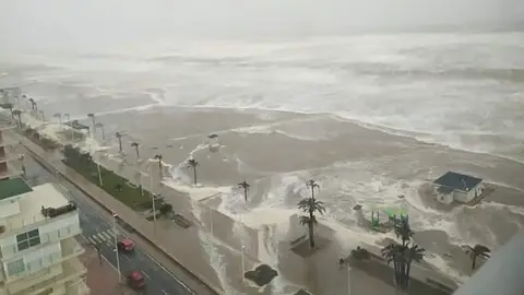 Playa de Gandía bajo los efectos de la borrasca Gloria Playa de Gandía bajo los efectos de la borrasca Gloria