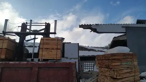 Daños en el aserradero de Cantavieja Daños en el aserradero de Cantavieja