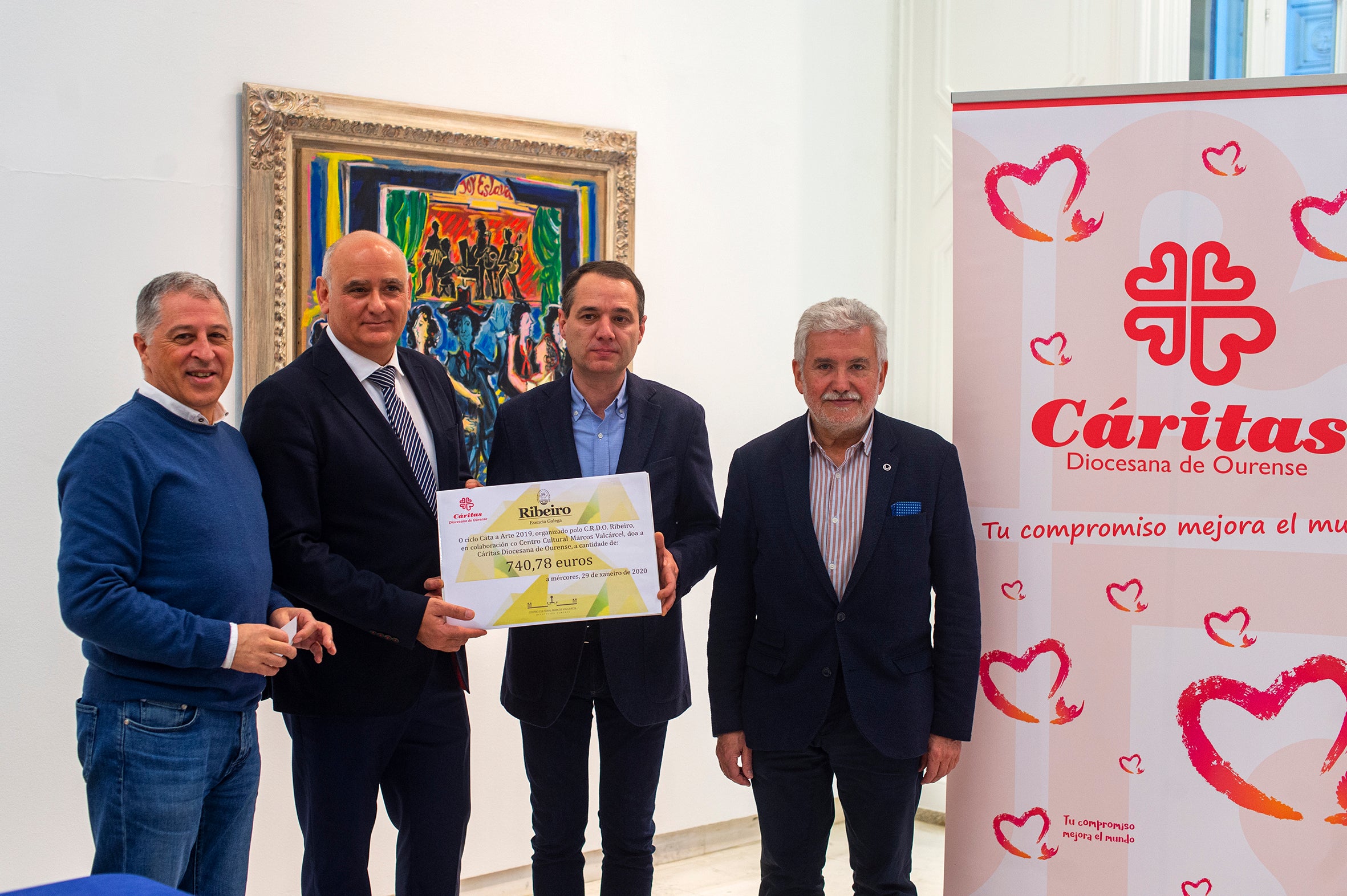 740 euros recadados para Cáritas Ourense na VI edición de “Cata a Arte" 740 euros recadados para Cáritas Ourense na VI edición de “Cata a Arte"