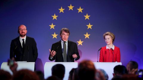 La presidenta de la Comisión Europea, Ursula von der Leyen, el del Parlamento Europeo, David Sassoli, y el del Consejo Europeo, Charles Michel La presidenta de la Comisión Europea, Ursula von der Leyen, el del Parlamento Europeo, David Sassoli, y el del Consejo Europeo, Charles Michel
