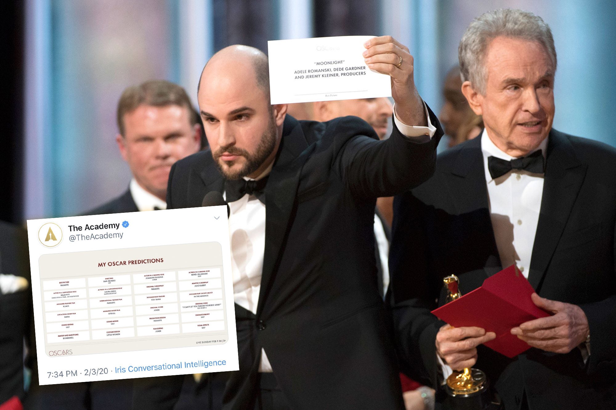 La Academia de Hollywood incendia las redes tras tuitear por error la quiniela de los Oscar de un aficionado La Academia de Hollywood incendia las redes tras tuitear por error la quiniela de los Oscar de un aficionado