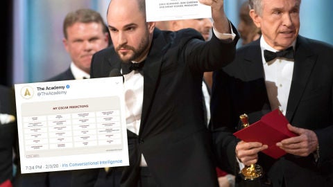 La Academia de Hollywood ha tuiteado por error la quiniela de un fan 5 d&iacute;as antes de la ceremonia de los Oscar 2020