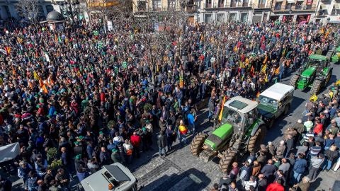 Protesta de los agricultores en Toledo