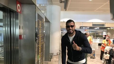 Jonathas de Jesus a su llegada al aeropuerto de El Altet de Elche.