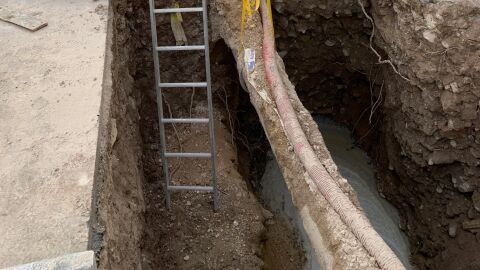 Obras en colector de aguas pluviales en Crevillent.