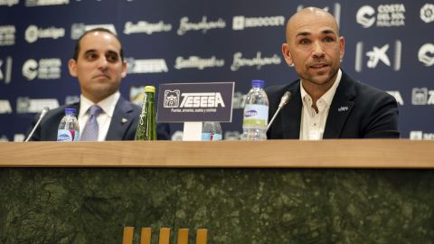 Manolo Gaspar y Richard Shaheen, director deportivo y director general del M&aacute;laga CF