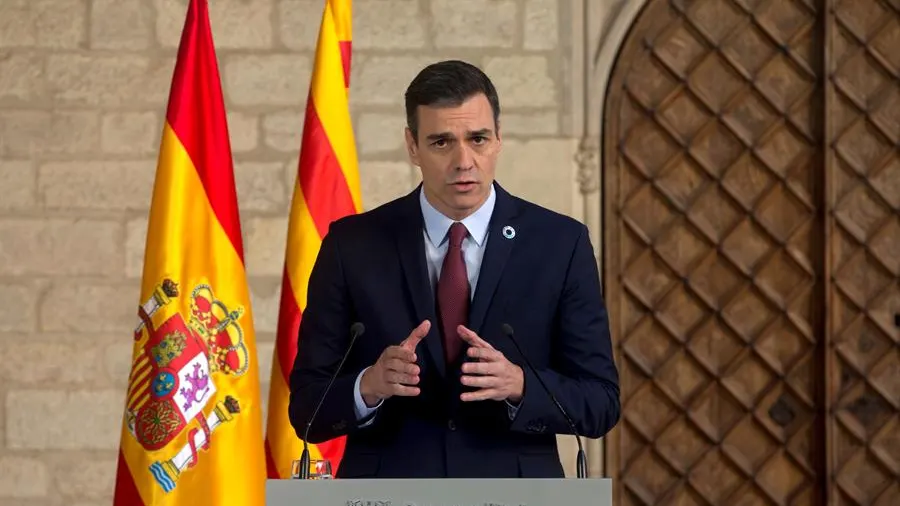 Pedro Sánchez comparece ante los medios en el Palau de la Generalitat Pedro Sánchez comparece ante los medios en el Palau de la Generalitat