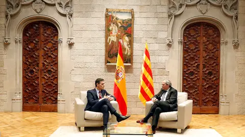 Sánchez y Torra, durante su reunión Sánchez y Torra, durante su reunión