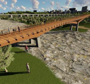 Vista virtual pasarela sobre el río Guadalhorce Vista virtual pasarela sobre el río Guadalhorce