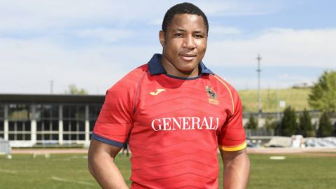 Thierry Feuteu, jugador de la selecci&oacute;n espa&ntilde;ola de Rugby.