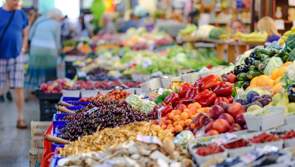 Frutas y verduras de un mercado
