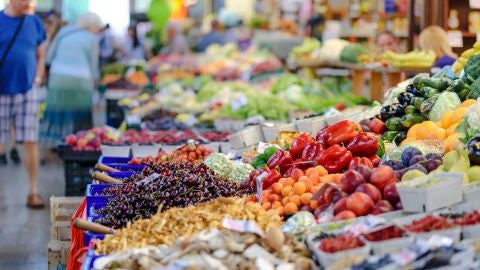 Frutas y verduras de un mercado