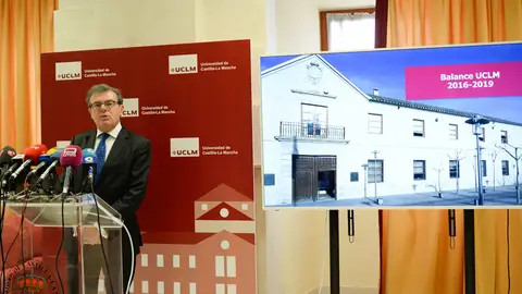 Miguel Ángel Collado, durante la rueda de prensa en Ciudad Real Miguel Ángel Collado, durante la rueda de prensa en Ciudad Real