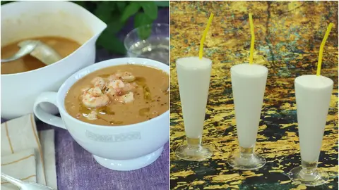 Sopa de pescado y sorbete Sopa de pescado y sorbete