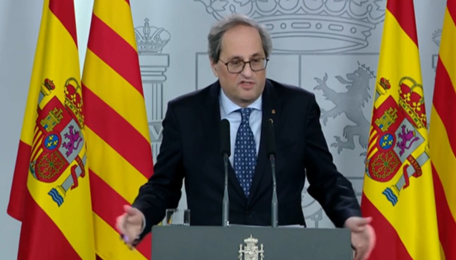 Torra, tras la reunión en Moncloa: "Seguimos sin conocer la respuesta del Gobierno ante el conflicto catalán" Torra, tras la reunión en Moncloa: "Seguimos sin conocer la respuesta del Gobierno ante el conflicto catalán"