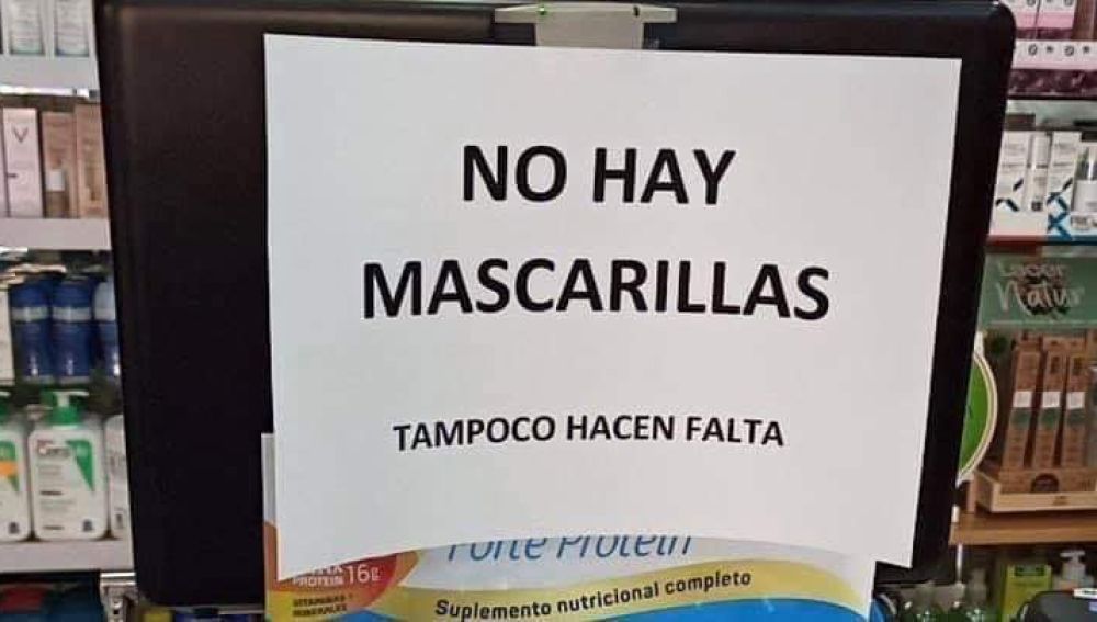 NO HAY MASCARILLAS 