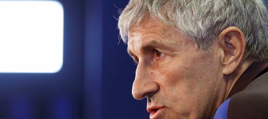Quique Setién, en rueda de prensa Quique Setién, en rueda de prensa