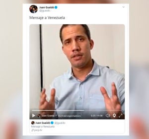 Juan Guaidó en su cuenta de Twitter Juan Guaidó en su cuenta de Twitter
