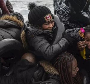 Imagen de migrantes llegando a Lesbos desde Turquía. Imagen de migrantes llegando a Lesbos desde Turquía.
