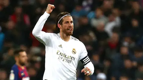 Sergio Ramos celebrando uno de los goles contra el FC Barcelona Sergio Ramos celebrando uno de los goles contra el FC Barcelona