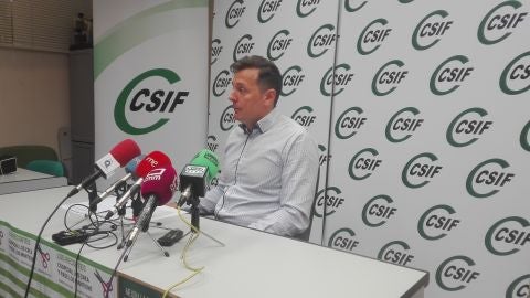 Carmelo G&oacute;mez, durante la rueda de prensa en Ciudad Real