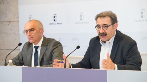 Juan Camacho y Jes&uacute;s Fern&aacute;ndez Sanz durante la rueda de prensa en Toledo