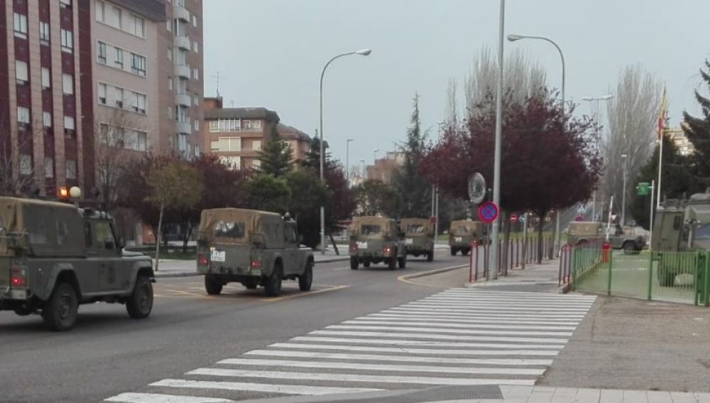 20 miembros de la sección de Artillería del Ejército vigilan el cumplimiento del estado de Alarma en Palencia