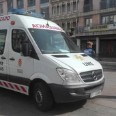 Una ambulancia de la UME esta mañana en la Plaza Mayor de Ciudad Real Una ambulancia de la UME esta mañana en la Plaza Mayor de Ciudad Real