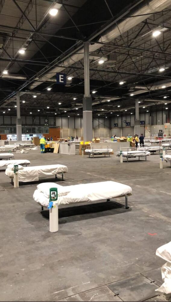 Camas habilitadas en IFEMA para enfermos de coronavirus