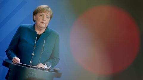 &Aacute;ngela Merkel, durante una comparecencia