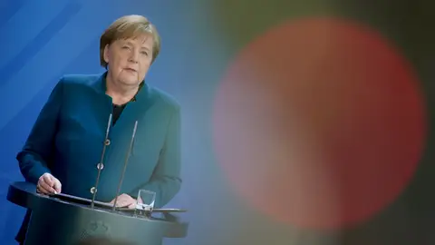 Ángela Merkel, durante una comparecencia Ángela Merkel, durante una comparecencia