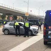 Policía Local de Sevilla inspeccionando vehículos Policía Local de Sevilla inspeccionando vehículos