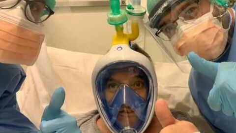 M&aacute;scaras de buceo de Decathlon en pacientes. 