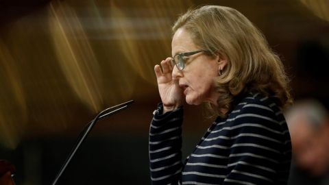 Nadia Calvi&ntilde;o, vicepresidenta tercera del Gobierno, en el Congreso de los Diputados.