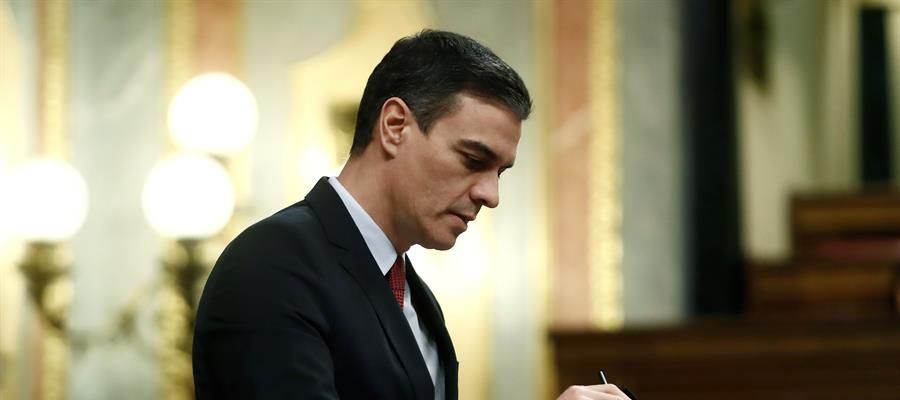 Pedro Sánchez en su comparecencia en el Parlamento Pedro Sánchez en su comparecencia en el Parlamento